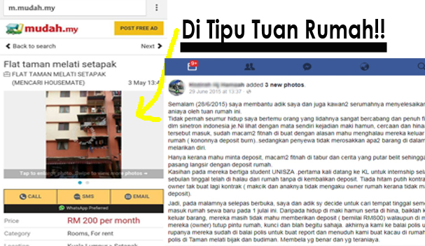 Di Zalimi Oleh Tuan Rumah Penipu Jom Baca Penjelasan Peguam